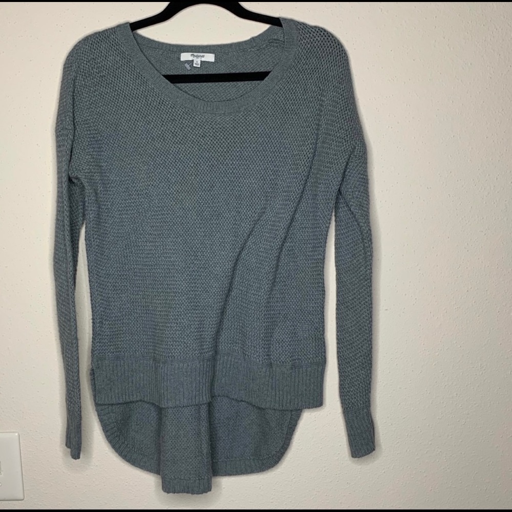 Madewell green waffle knit sweater size small